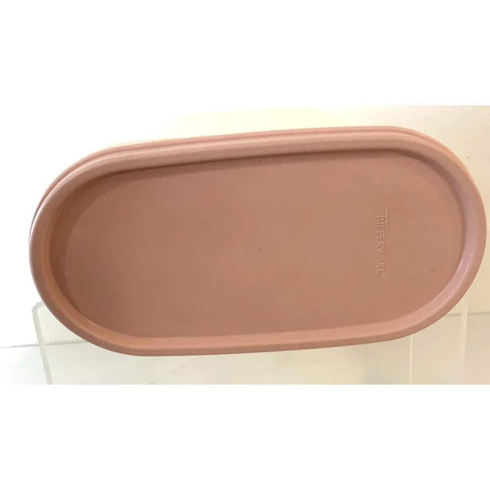 Tupperware Modular Mates Oval #4 Storage Container 9 3/4 Cups Pink LID 1990s